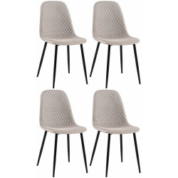 Ensemble de 4 chaises Giverny en tissu gris