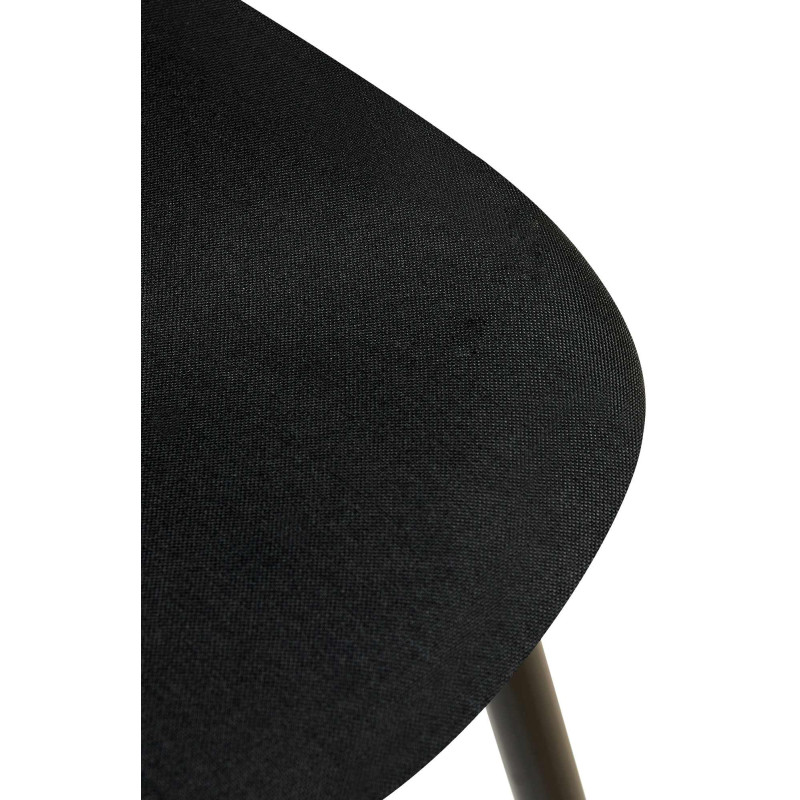 Ensemble de 4 chaises Giverny, tissu, noir