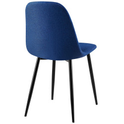 Ensemble de 4 chaises Giverny, tissu, bleu