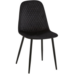 Ensemble de 4 chaises Giverny, velours, noir