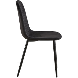 Ensemble de 4 chaises Giverny, velours, noir