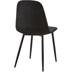 Ensemble de 4 chaises Giverny, velours, noir