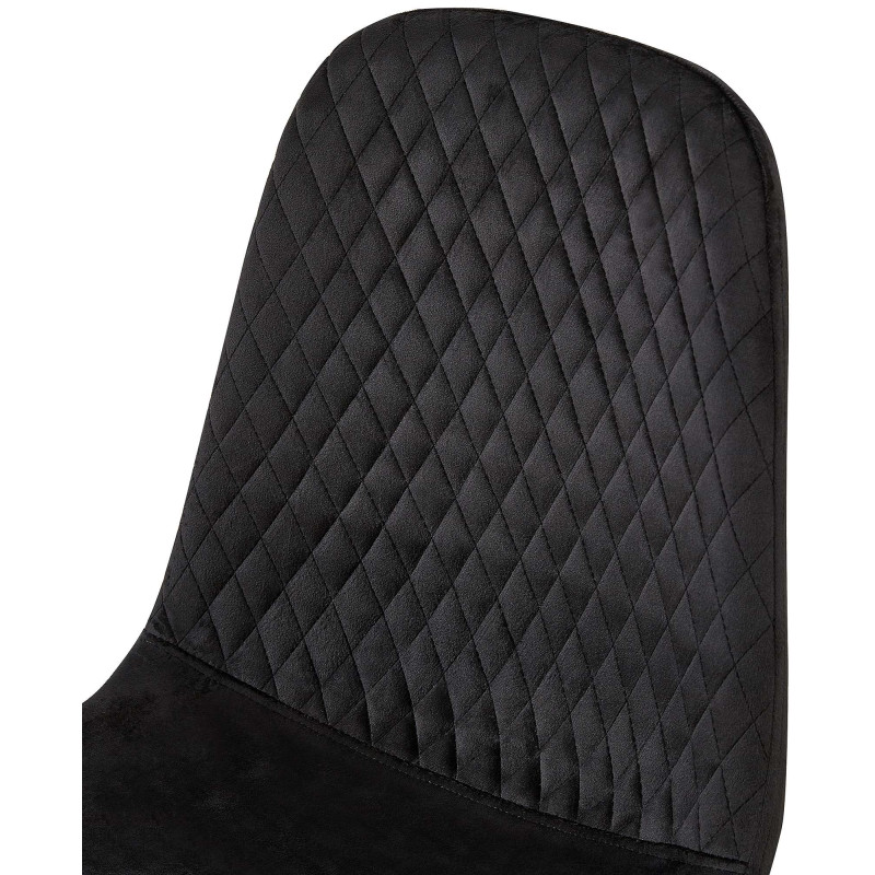 Ensemble de 4 chaises Giverny, velours, noir