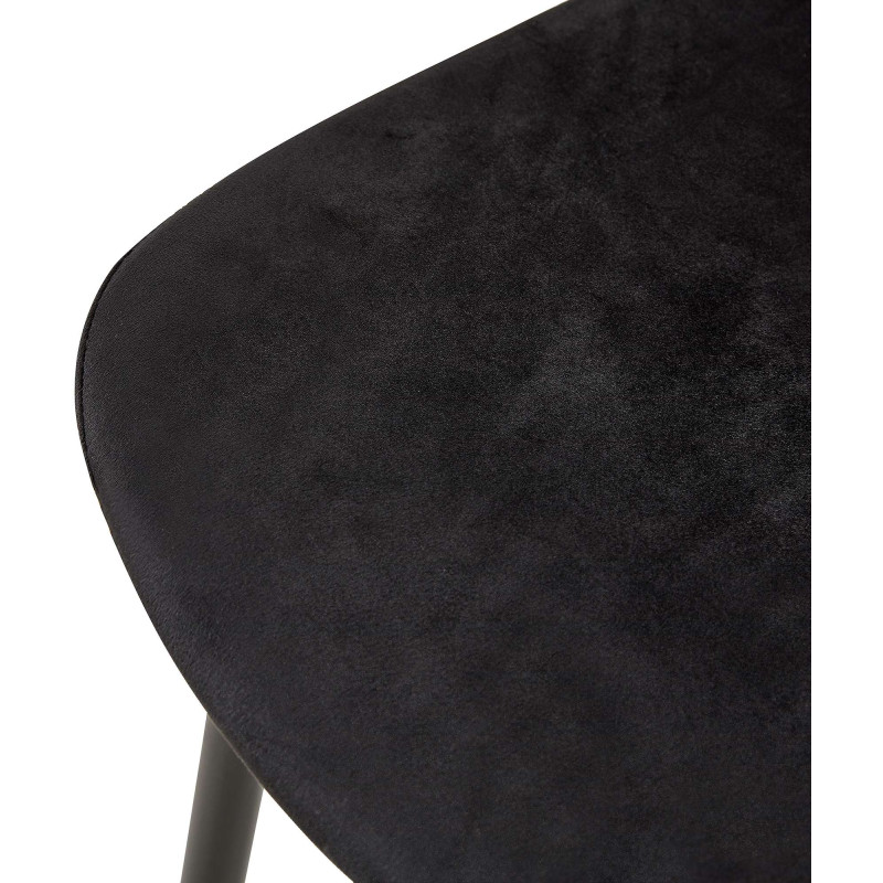 Ensemble de 4 chaises Giverny, velours, noir