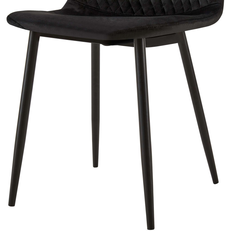 Ensemble de 4 chaises Giverny, velours, noir