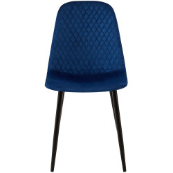 Ensemble de 4 chaises Giverny en velours bleu