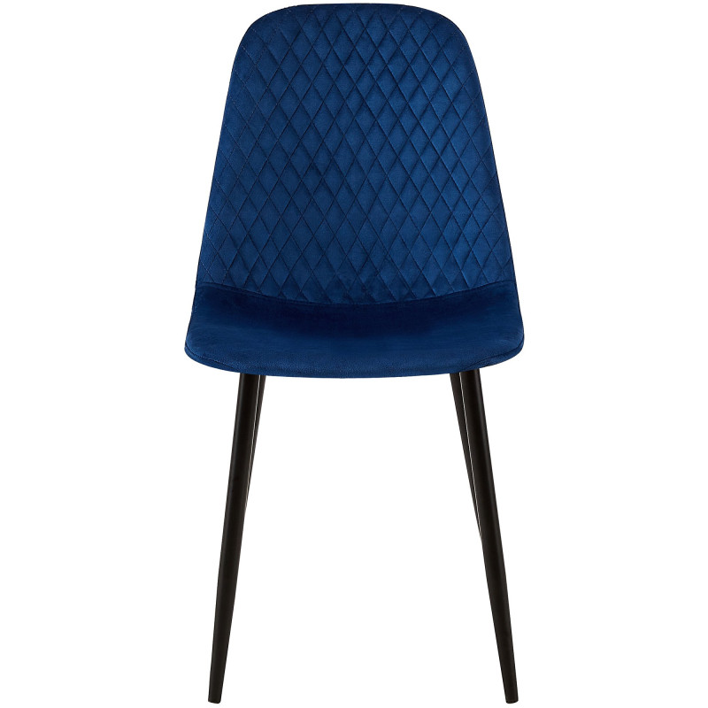 Ensemble de 4 chaises Giverny en velours bleu