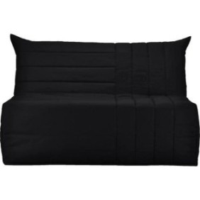 COMFORT BULTEX Banquette BZ 3 places - Made in France - L 142 x P 101 cm - Tissu noir - BECCI