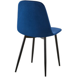 Ensemble de 4 chaises Giverny en velours bleu