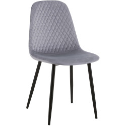 Ensemble de 4 chaises Giverny en velours gris