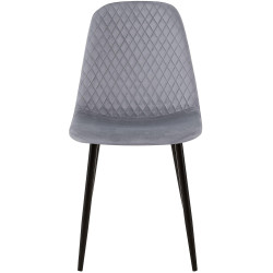 Ensemble de 4 chaises Giverny en velours gris