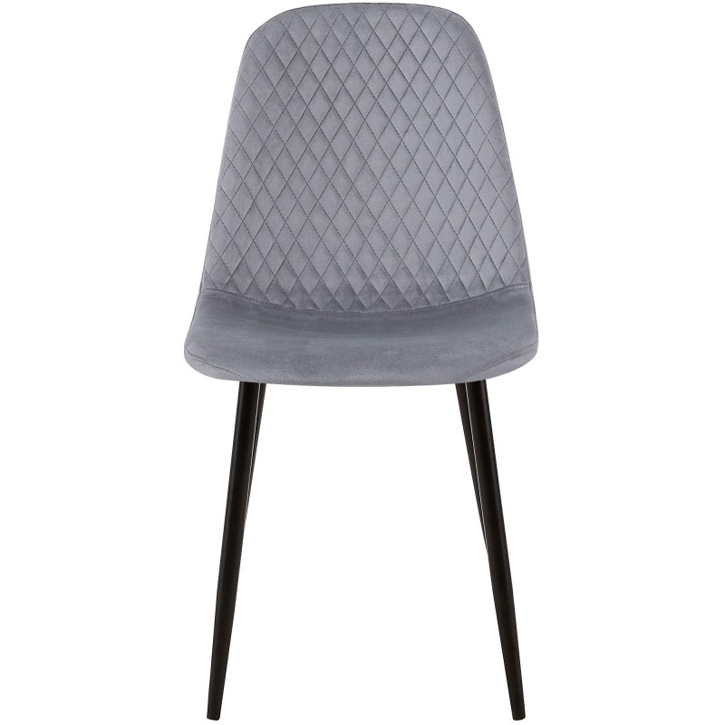 Ensemble de 4 chaises Giverny en velours gris