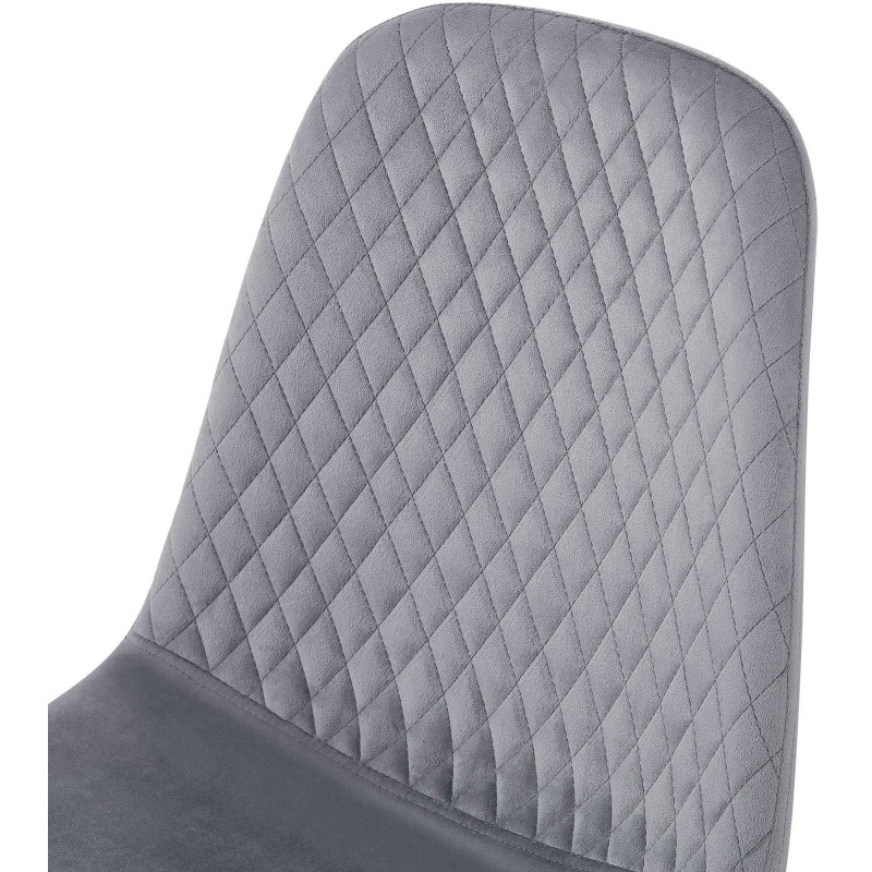 Ensemble de 4 chaises Giverny en velours gris