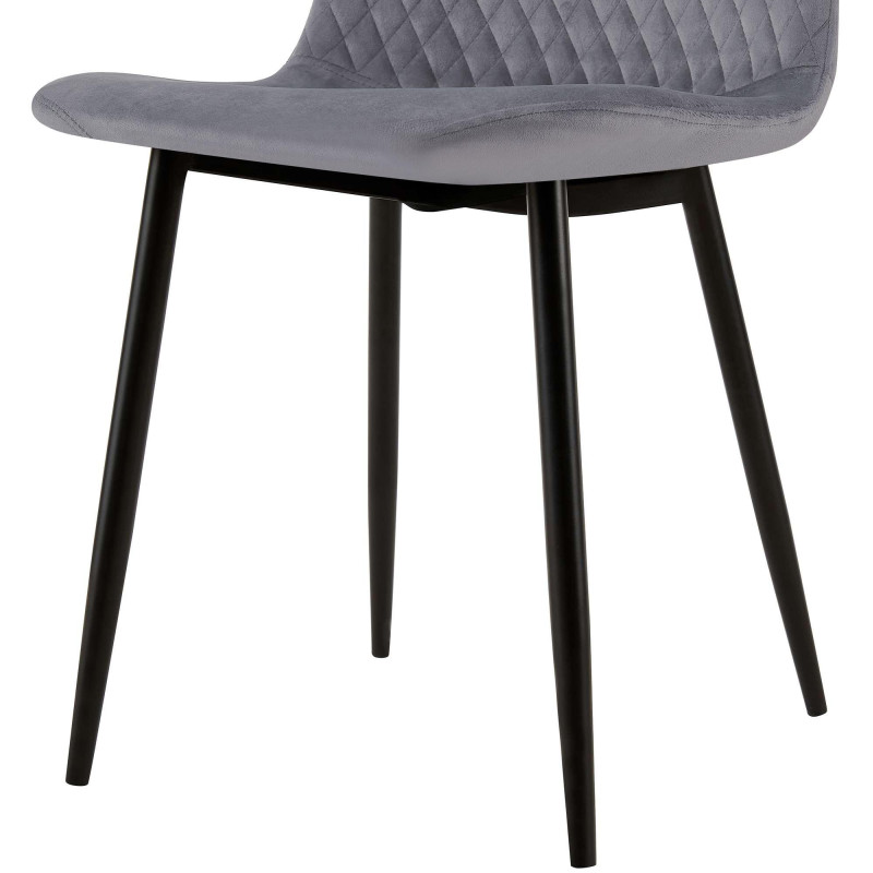 Ensemble de 4 chaises Giverny en velours gris
