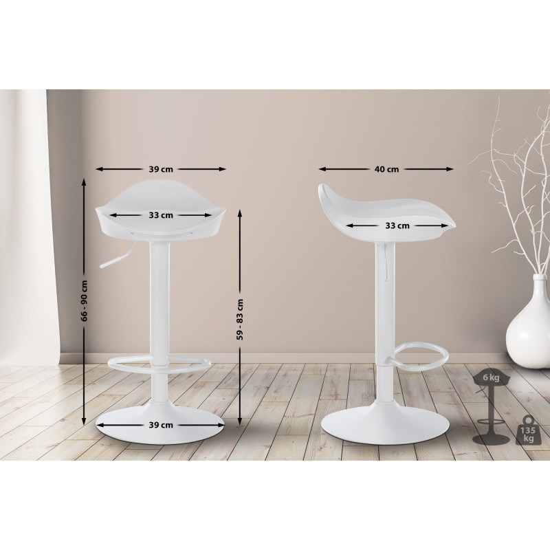 Tabouret de bar Alisson blanc