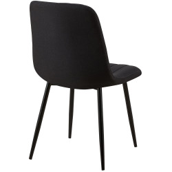 Ensemble de 4 chaises Dijon, tissu noir