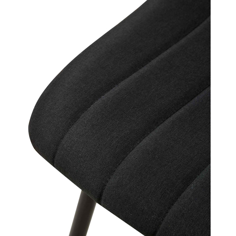 Ensemble de 4 chaises Dijon, tissu noir