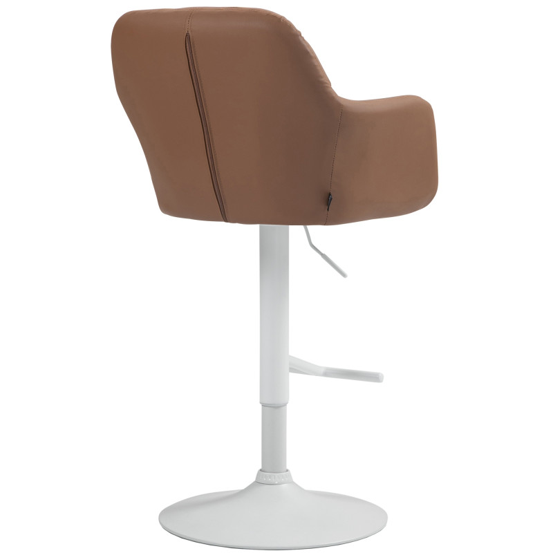 Tabouret de bar Natoma simili cuir blanc marron clair