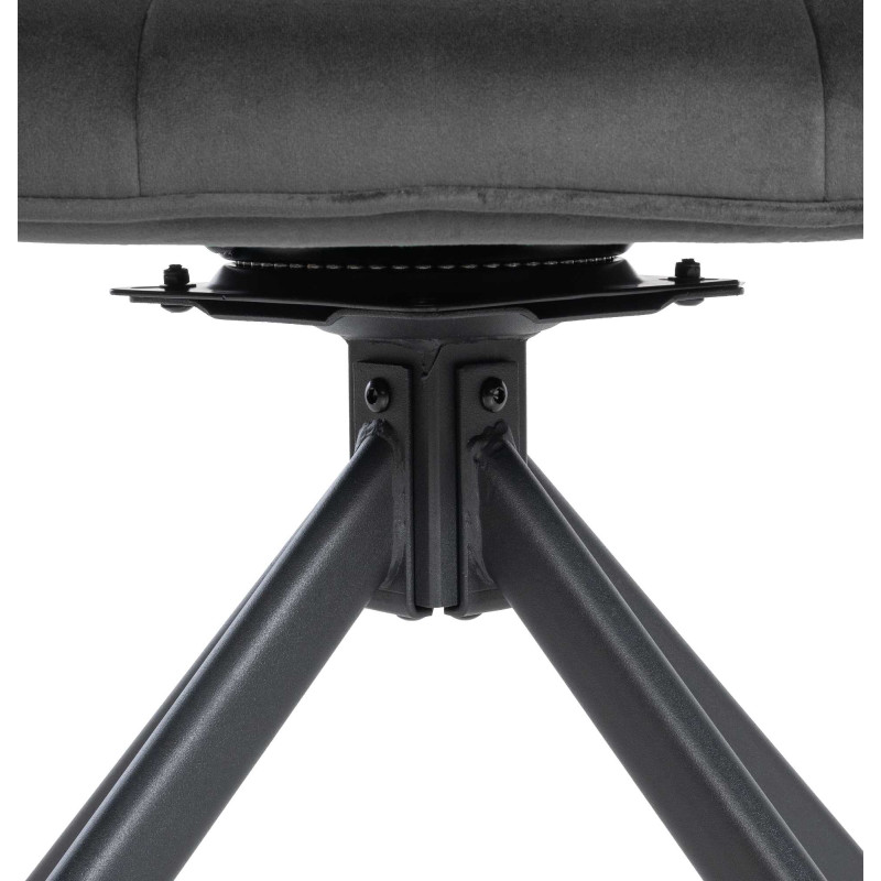 Fauteuil Westport, velours, gris foncé