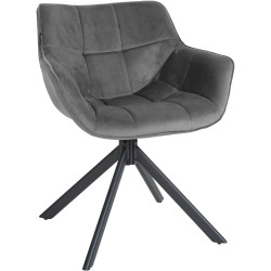 Fauteuil Westport, velours gris