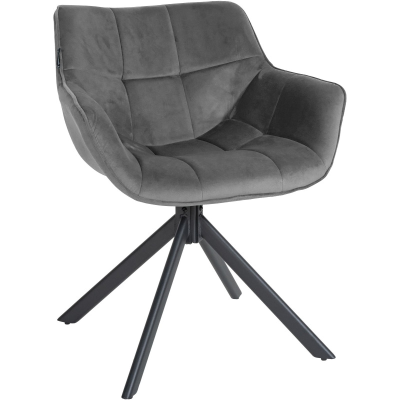 Fauteuil Westport, velours gris
