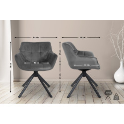 Fauteuil Westport, velours gris