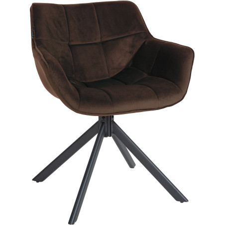 Fauteuil Westport, velours, marron