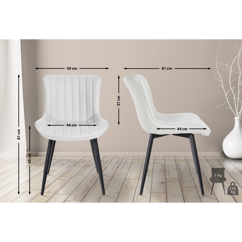 Fauteuil Largo, similicuir, blanc