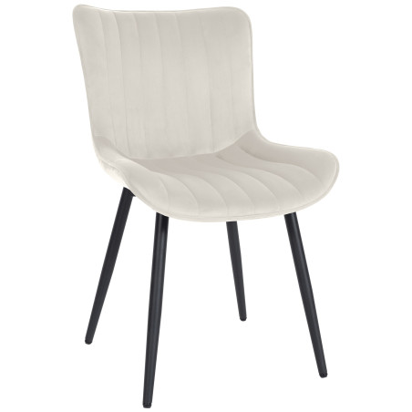 Fauteuil Largo, velours, crème