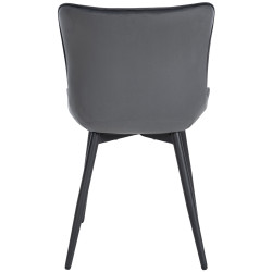 Fauteuil Largo, velours, gris foncé