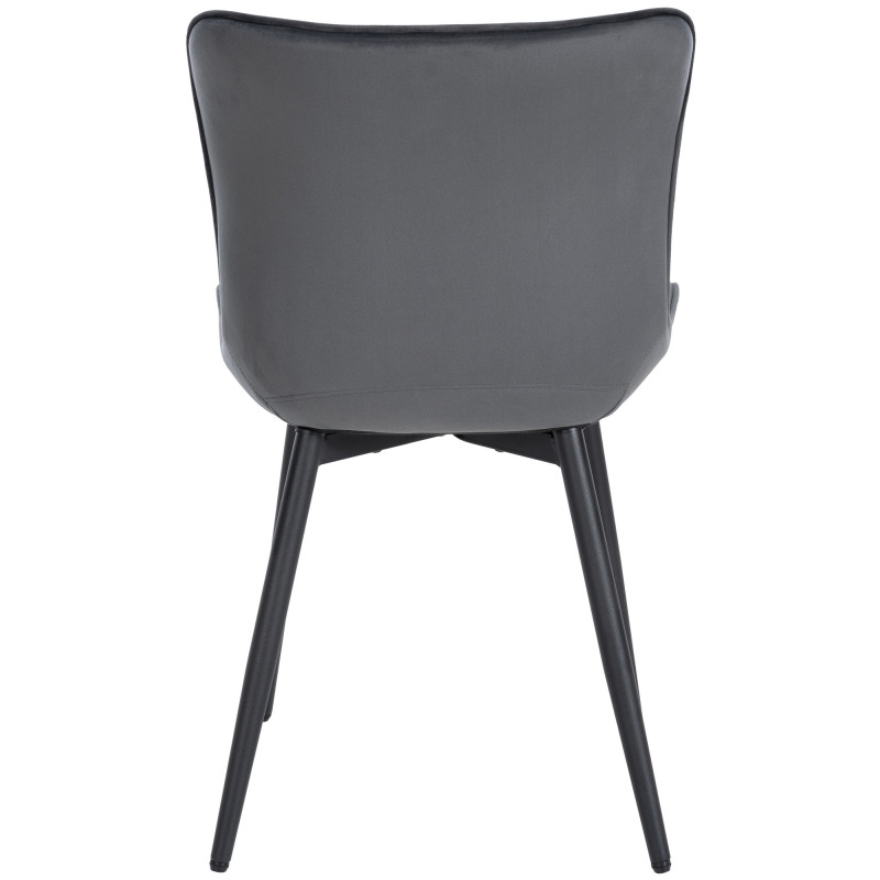 Fauteuil Largo, velours, gris foncé