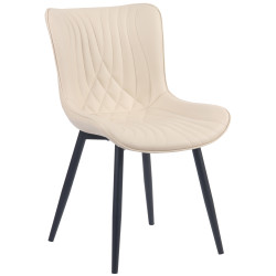 Fauteuil Brady, similicuir, crème