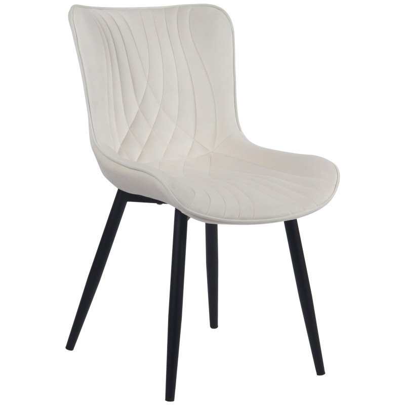 Fauteuil Brady, velours, crème