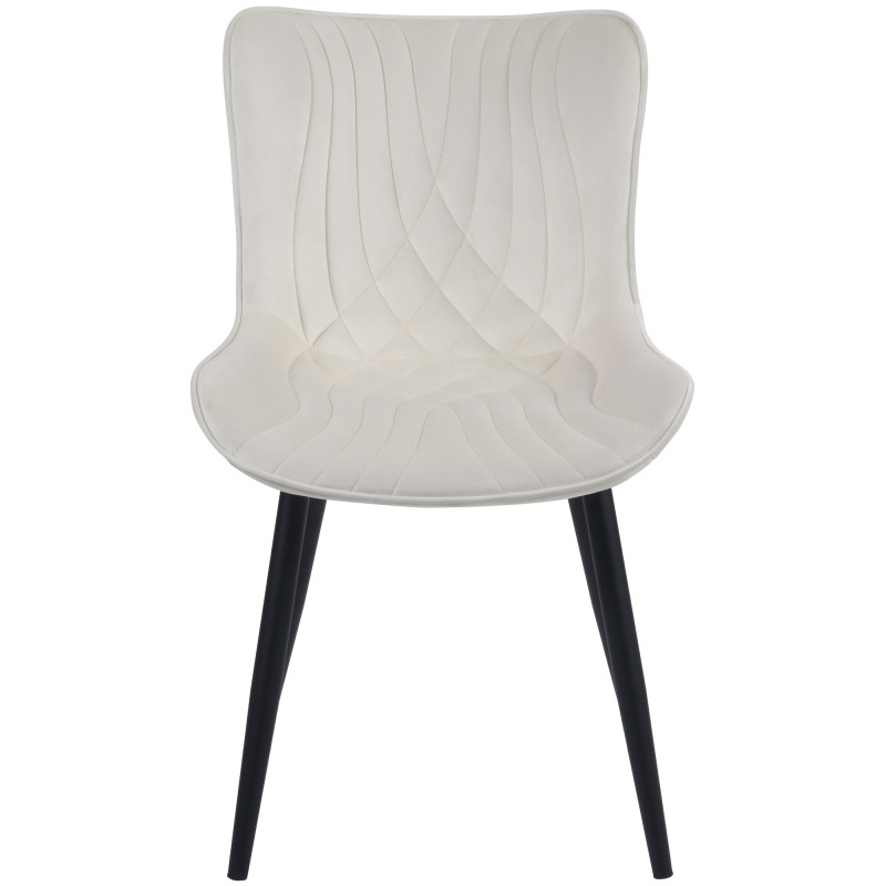 Fauteuil Brady, velours, crème