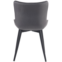 Fauteuil Brady, velours, gris foncé