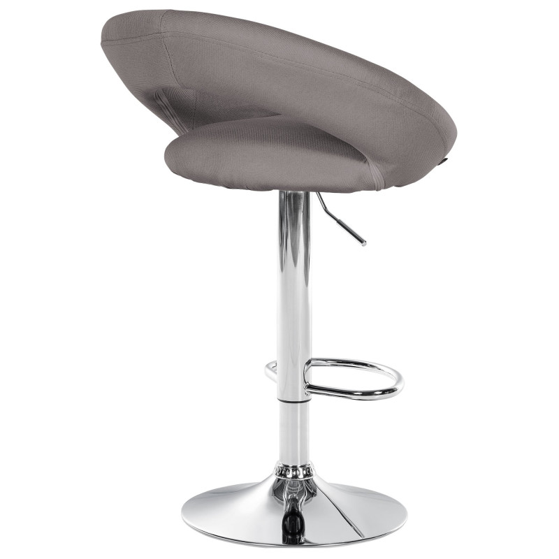 Lot de 2 tabourets de bar Olinda en tissu chromé gris