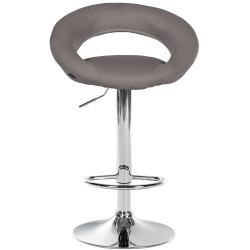 Lot de 2 tabourets de bar Olinda en tissu chromé gris