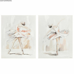 Cadre DKD Home Decor 80 x 3,7 x 100 cm Danseuse Classique Romantique (2 Unités)