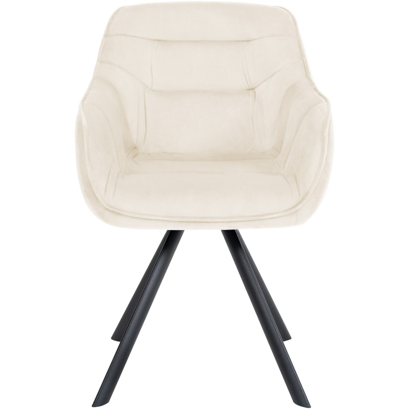 Fauteuil Russell, velours, crème