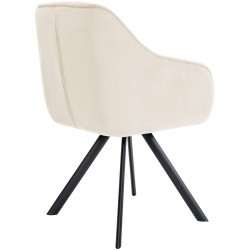 Fauteuil Russell, velours, crème