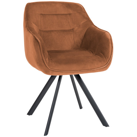 Fauteuil Russell, velours, café