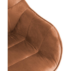 Fauteuil Russell, velours, café