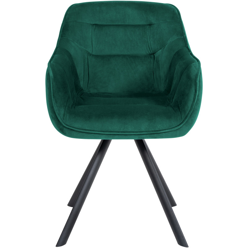 Fauteuil Russell, velours, vert
