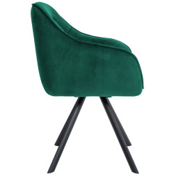 Fauteuil Russell, velours, vert