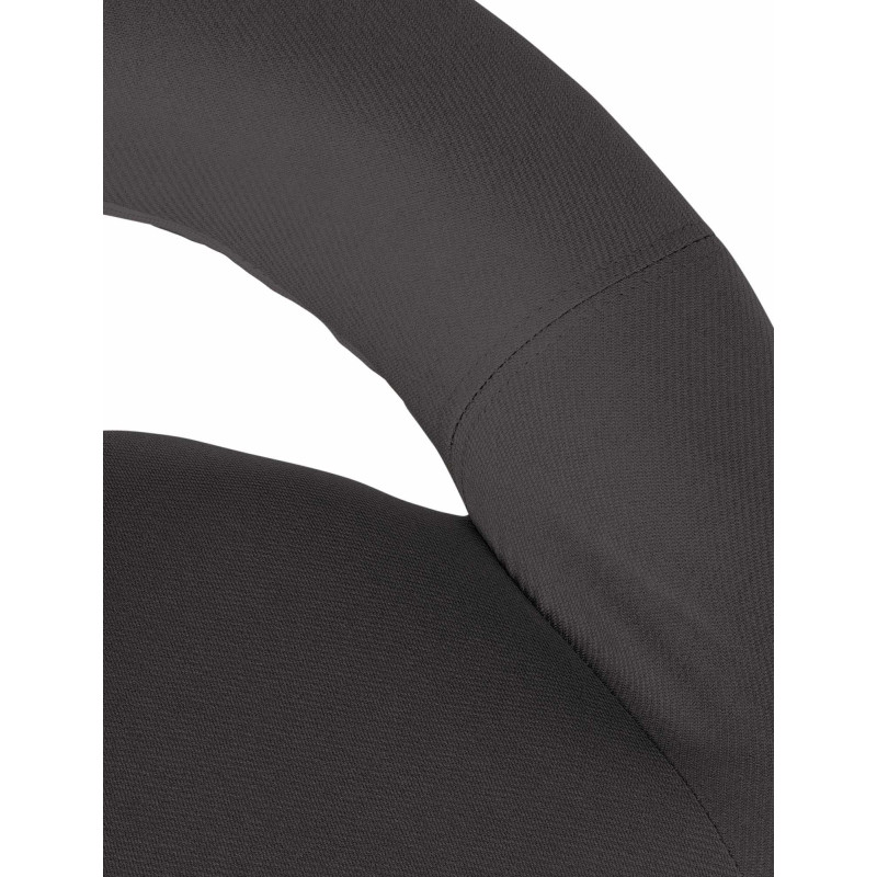 Lot de 2 tabourets de bar Olinda en tissu chromé gris foncé
