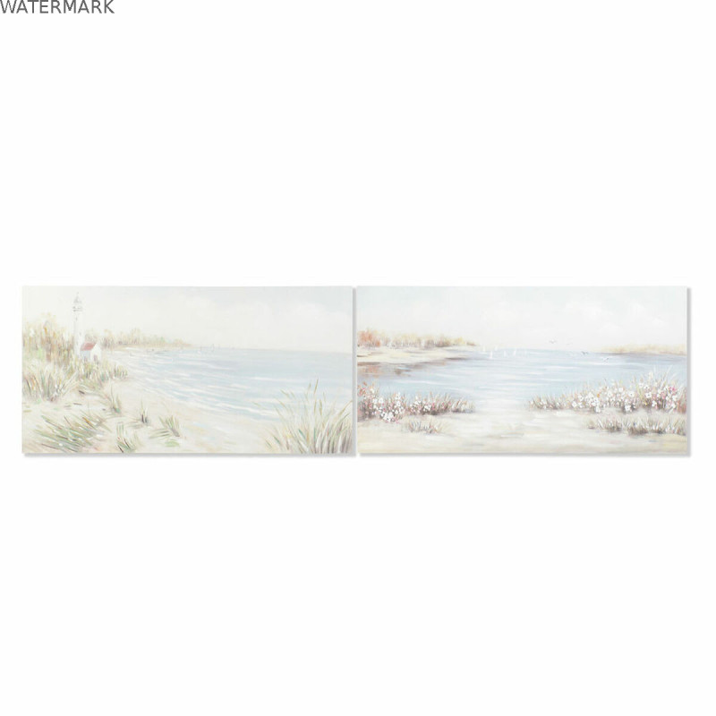 Cadre DKD Home Decor 140 x 3,7 x 70 cm Plage méditerranéen (2 Unités)