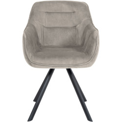 Fauteuil Russell, velours gris