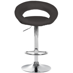 Lot de 2 tabourets de bar Olinda en tissu chromé gris foncé