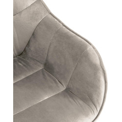 Fauteuil Russell, velours gris