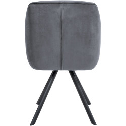 Fauteuil Russell, velours, gris foncé